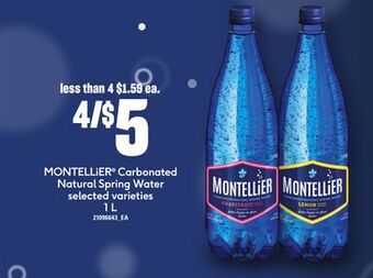 Zehrs Markets Montellier® carbonated natural spring water, 1 l offer