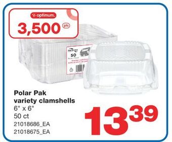Wholesale Club Polar pak variety clamshells, 6 x 6 50 ct offer