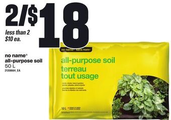 Zehrs Markets No name® all-purpose soil, 50 l offer