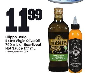 Zehrs Markets Filippo berio extra virgin olive oil, 750 ml or heartbeat hot sauce, 177 ml offer