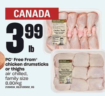 Zehrs Markets Pc® free from® chicken drumsticks or thighs offer