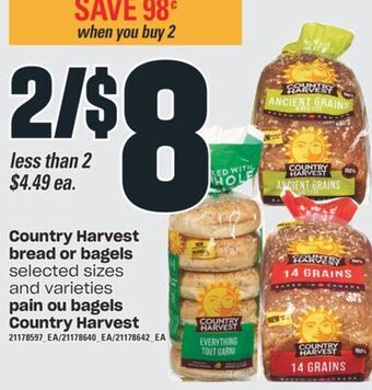 Valu-mart Pain ou bagels country harvest offer