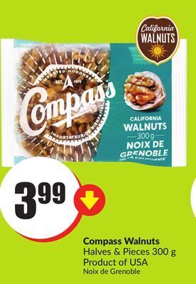 FreshCo Compass walnuts halves & pieces 300 g product of usa offer