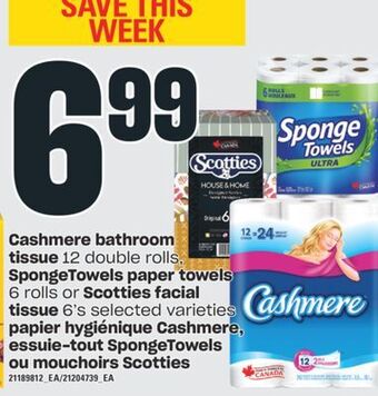 Valu-mart Papier hygiénique cashmere, essuie-tout spongetowels ou mouchoirs scotties offer