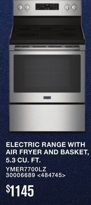 RONA Maytag electric range with air fryer and basket, 5.3 cu. ft. offer