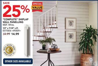 RONA Metrie complete shiplap wall panelling 1/2 x 7-1/4 x 8' offer