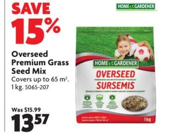 Home Hardware Overseed premium grass seed mix offer