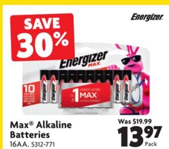 Home Hardware Max® alkaline batteries offer