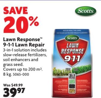 Home Hardware Lawn response™ 9-1-1 lawn repair offer