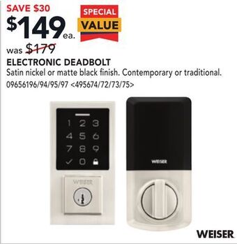 RONA Weiser electronic deadbolt offer