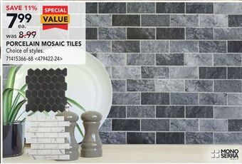RONA Mono serra porcelain mosaic tiles offer