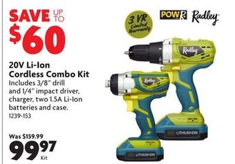 Home Hardware 20v li-ion cordless combo kit offer