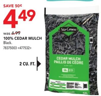 RONA Sta-green 100% cedar mulch offer