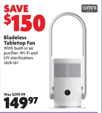 Home Hardware Bladeless tabletop fan offer