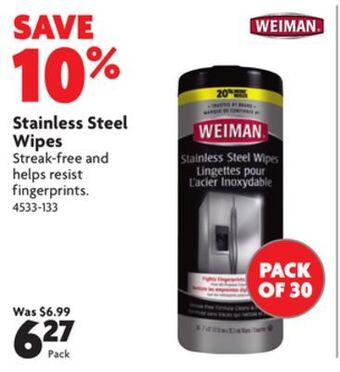 Home Hardware Stainless steel wipes offer