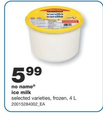 Wholesale Club No name® ice milk, 4 l offer