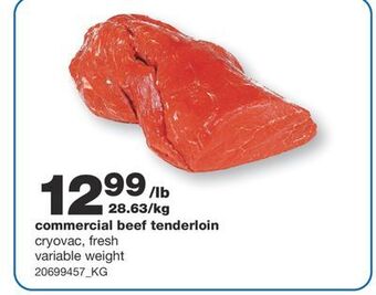 Wholesale Club Commercial beef tenderloin offer