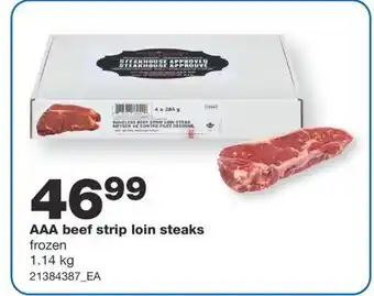 Wholesale Club Aaa beef strip loin steaks, 1.14 kg offer