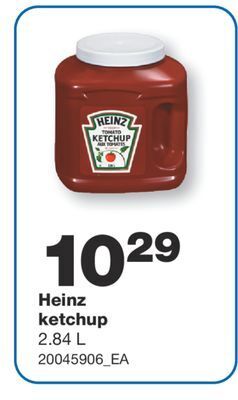 Wholesale Club Heinz ketchup, 2.84 l offer