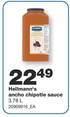 Wholesale Club Hellmann's ancho chipotle sauce, 3.78 l offer