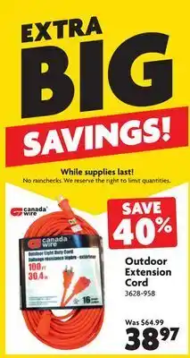 Home Hardware Extension cord offer