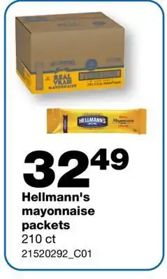 Wholesale Club Hellmann's mayonnaise packets, 210 ct offer