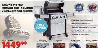 Home Hardware Baron s440 pro propane bbq - 4 burner + infra-red side burner offer