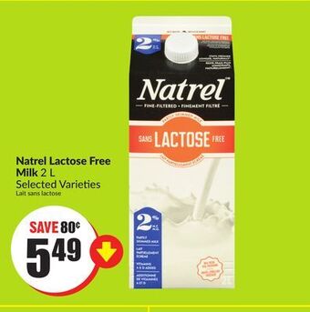 Chalo FreshCo Natrel lactose free milk 2 l selected varieties offer