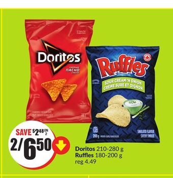 Chalo FreshCo Doritos 210-280 g ruffles 180-200 g offer