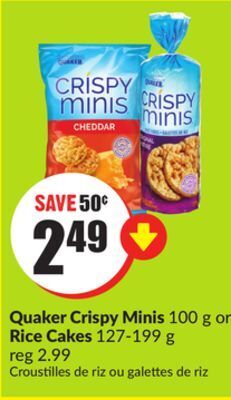 Chalo FreshCo Quaker crispy minis 100 g or rice cakes 127-199 g offer