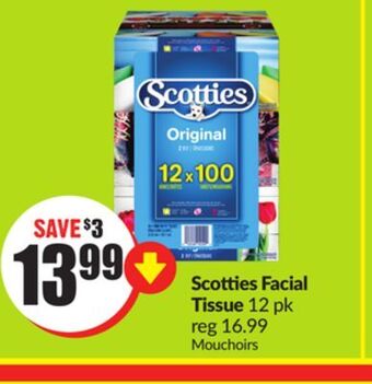 Chalo FreshCo Scotties facial tissue 12 pk offer