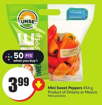 Chalo FreshCo Mini sweet peppers 454 g product of ontario or mexico offer