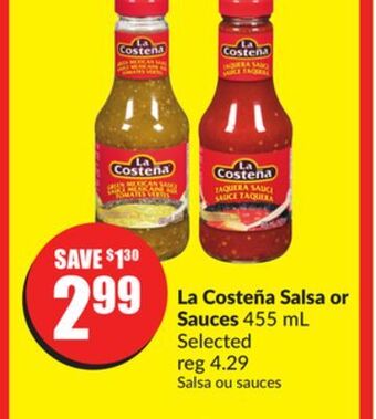 Chalo FreshCo La costeña salsa or sauces 455 ml selected offer