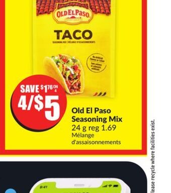 Chalo FreshCo Old el paso seasoning mix 24 g offer