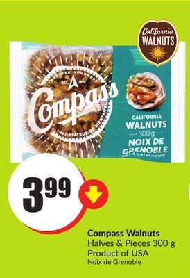 Chalo FreshCo Compass walnuts halves & pieces 300 g product of usa offer