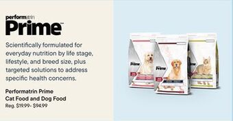 Petvalu Performatrin prime cat food and dog food offer