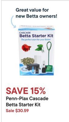 Petvalu Penn-plax cascade betta starter kit offer