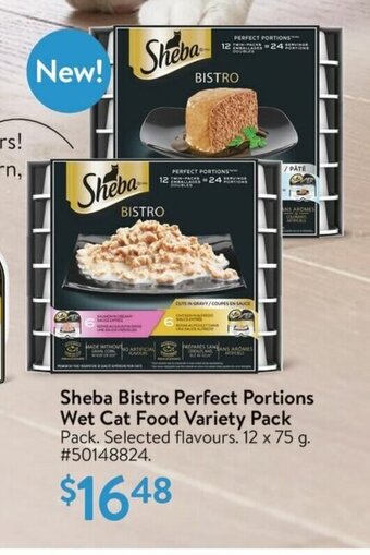 Walmart Sheba Bistro Perfect Portions Wet Cat Food Variety Pack Pack. Selected flavours. 12 x 75 g. #50148824. offer