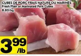 Supermarché PA Cubes de porc frais nature ou marinés offer