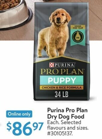 Walmart Purina pro plan dry dog food offer