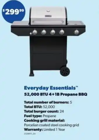 Real Canadian Superstore Everyday Essentials™ 52,000 BTU 4+1B Propane BBQ offer