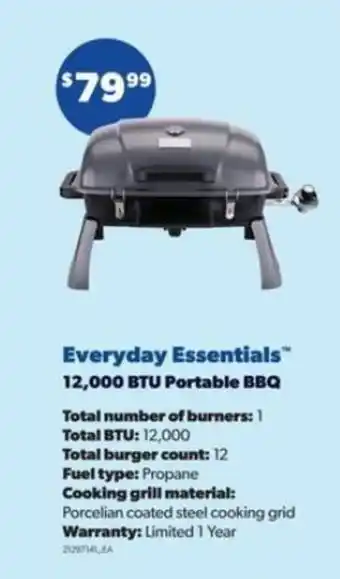 Real Canadian Superstore Everyday Essentials 12,000 BTU Portable BBQ offer