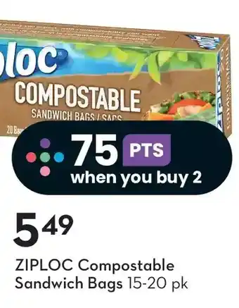 Sobeys Ziploc compostable sandwich bags offer