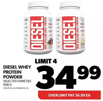 Real Canadian Superstore Diesel whey protein powder offer