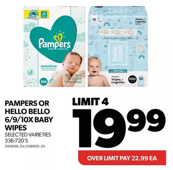 Real Canadian Superstore Pampers or hello bello 6/9/10x baby wipes offer