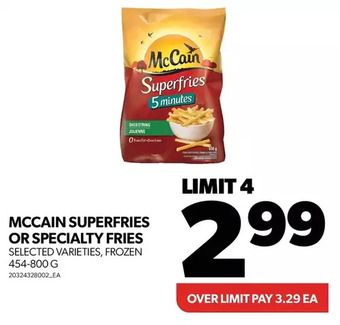 Real Canadian Superstore Mccain superfries or specialty fries offer