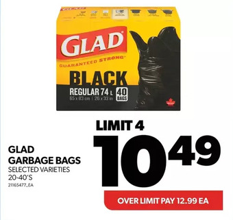 Real Canadian Superstore Glad garbage bags offer