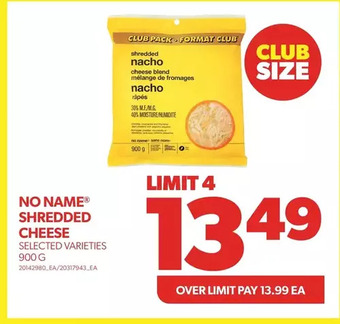 Real Canadian Superstore No name shredded cheese offer
