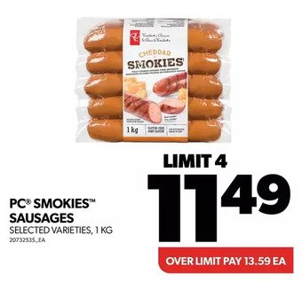 Real Canadian Superstore Pc smokies sausages offer