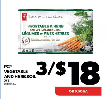 Real Canadian Superstore Pc vegetable and herb soil offer